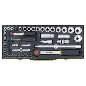 Set de clé à douilles 1/4" + 1/2" 56 pièces - PROXXON