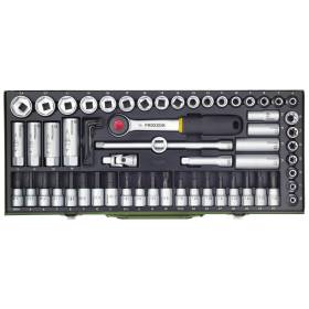 Kit compact avec des cliquets 3/8’’, 65 pièces - PROXXON
