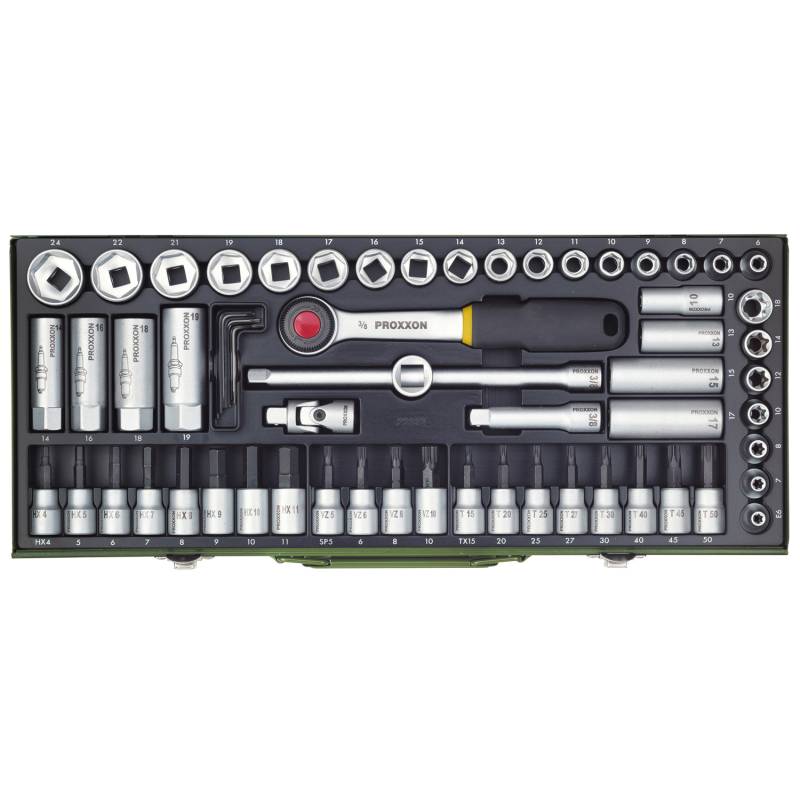 Kit compact avec des cliquets 3/8’’, 65 pièces - PROXXON Kit compact avec des cliquets 3/8’’, 65 pièces - PROXXON