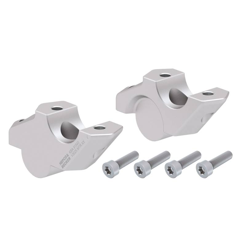 Rehausse guidon BMW F 900 GS (2024-) - Hepco & Becker 30mm / 25mm Argent