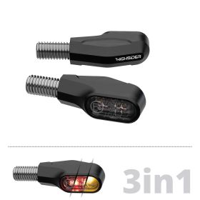 Feu arrière LED HIGHSIDER Ventura-X 3 en 1 – Clignotant, Feu Stop, Feu Arrière Noir (Paire) - 1140883