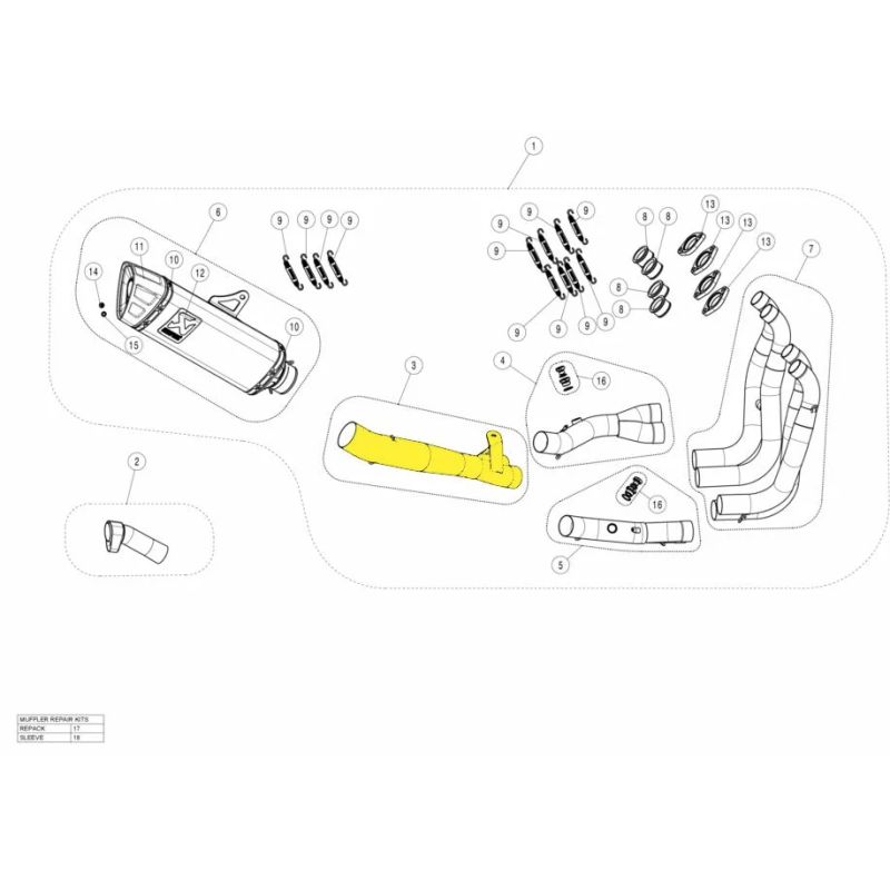 Tube de liaison Suzuki GSX-1300R Hayabusa (21-24) - Akrapovic Inox