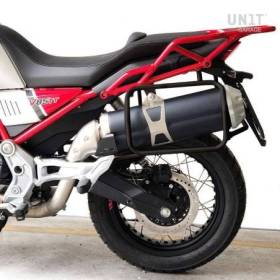 Cadres de sacoches en aluminium noir moto guzzi v85tt