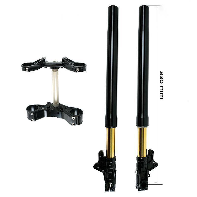 Kit fourche haute ohlins usd + platines et pieds unit garage (version haute)