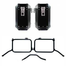 Paire de sacoches aluminium atlas 40l+40l pour cadre royal enfield himalayan 450, pour échappement d'origine (à partir de 2024)