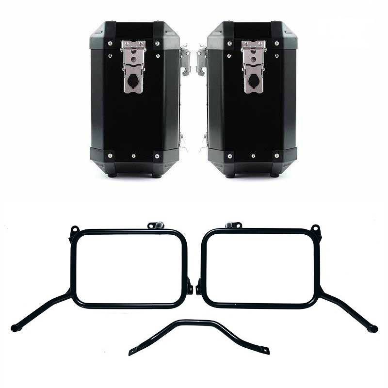 Paire de sacoches aluminium atlas 40l+40l pour cadre royal enfield himalayan 450, pour échappement d'origine (à partir de 2024)