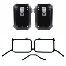 Paire de sacoches aluminium atlas 47l+47l pour cadre royal enfield himalayan 450, pour échappement d'origine (à partir de 2024)