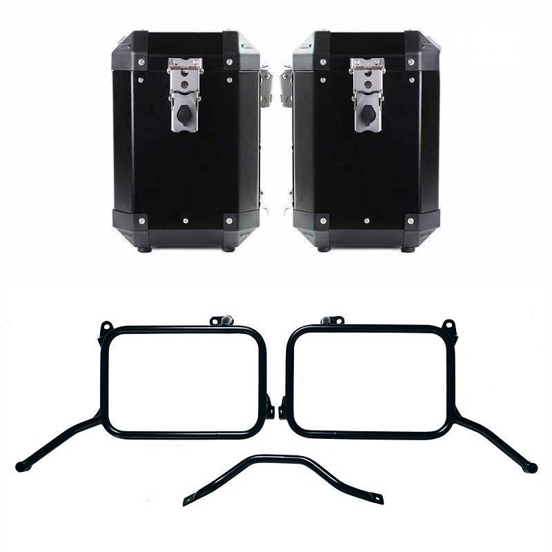 Paire de sacoches aluminium atlas 47l+47l pour cadre royal enfield himalayan 450, pour échappement d'origine (à partir de 2024)