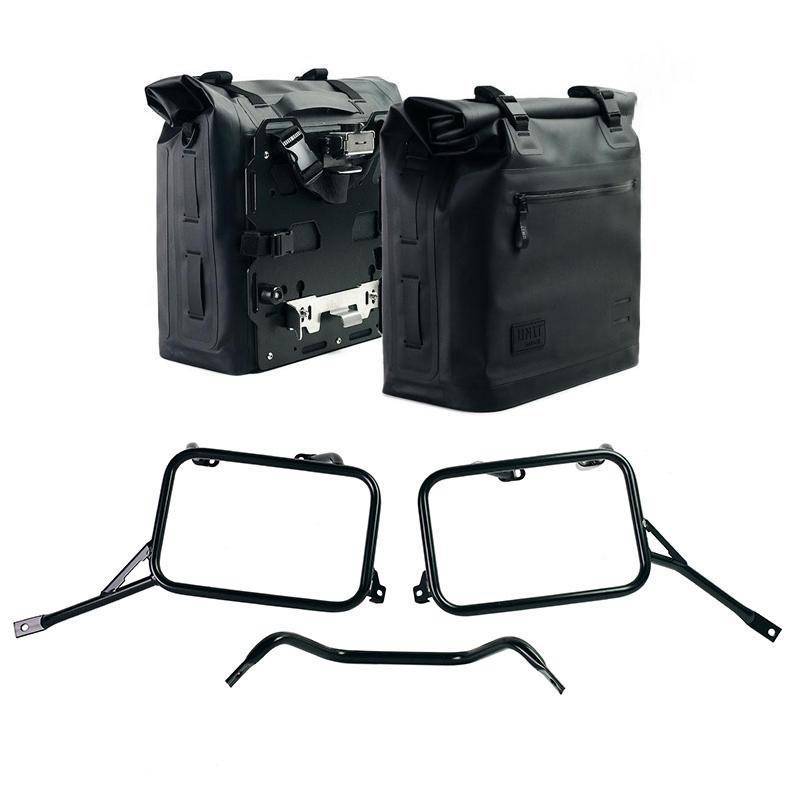 Deux sacoches latérales khali tpu 35l - 45l + paire de plaques en aluminium avec cadres de base r80g/s et r80 gs