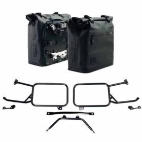Deux sacoches latérales khali tpu 35 l - 45 l + paire de plaques en aluminium pour cadres moto guzzi stelvio (à partir de 2024)
