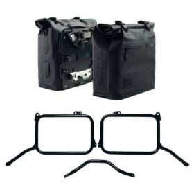 Deux sacoches latérales khali tpu 35 l - 45 l + paire de plaques en aluminium avec cadres royal enfield himalayan 450 pour échap