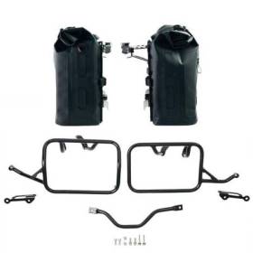 Deux sacoches cavalières khali en tpu 35l - 45l + paire de plaques aluminium + cadres de bmw r12 g/s