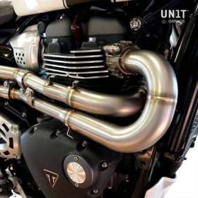 Collecteur d'échappement en acier inoxydable sans catalyseur triumph