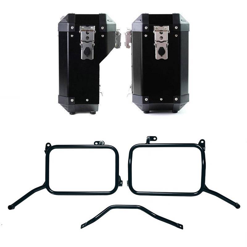 Paire de valises en aluminium atlas 40l + 34l + cadres de valises en aluminium royal enfield himalayan 450 pour échappement afte