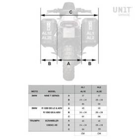 Paire de valises en aluminium atlas 40l + 34l + cadres de valises en aluminium royal enfield himalayan 450 pour échappement afte