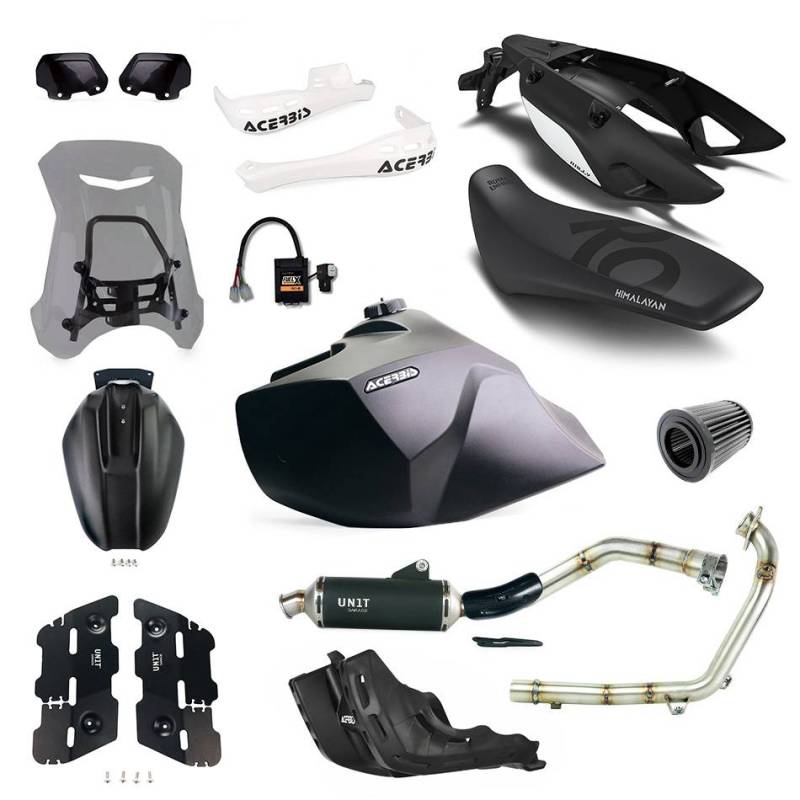 Kit avec silencieux en acier inoxydable noir royal enfield himalayan 450 (à partir de 2024)