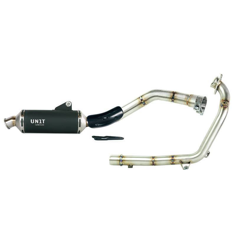 Kit d'échappement complet en acier inoxydable noir royal enfield himalayan 450 (à partir de 2024)
