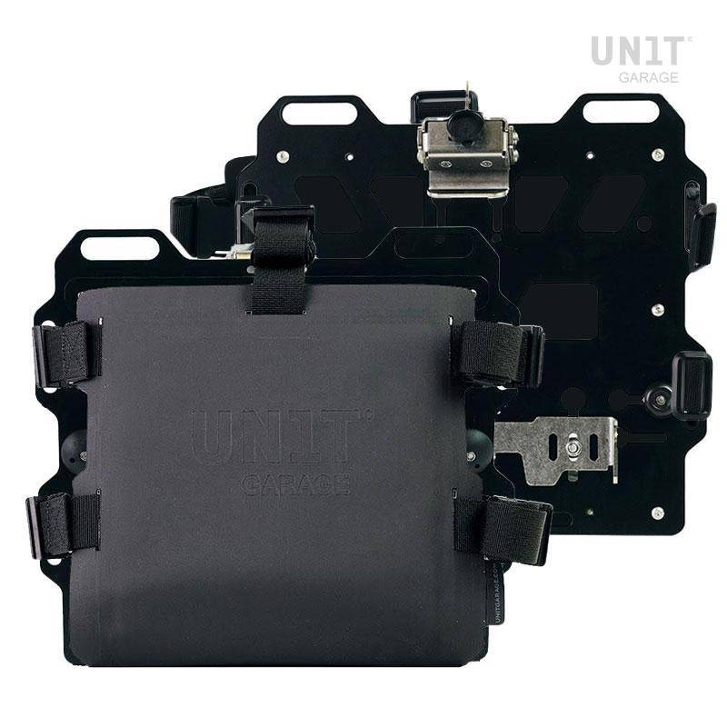 Paire de platines aluminium avec attaches rapides avant en hypalon et serrures