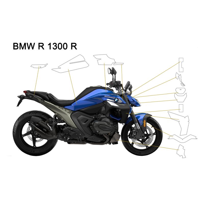 Kit complet de film de protection BMW R1300R - Wunderlich PremiumShield