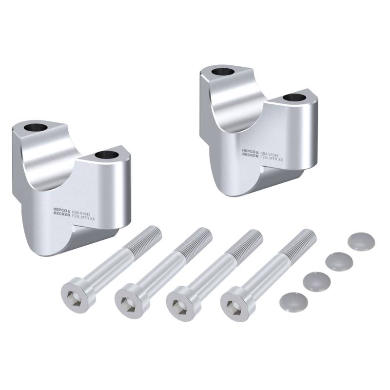 Rehausseur de guidon KTM 990 Duke (24-) - Hepco-Becker 25 mm argent Rehausseur de guidon KTM 990 Duke (24-) - Hepco-Becker 25 mm argent