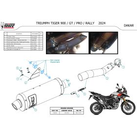 Silencieux homologué Triumph Tiger 900 (2024-) Dakar MIVV T.028.LEKB