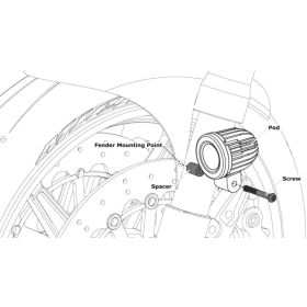 Support éclairage DENALI garde boue DM/D2 vis M5-M6 - LAH.00.10700.B