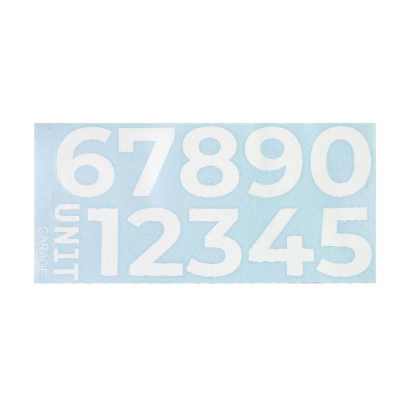 Chiffres adhésifs blancs Unit Garage U077WH
