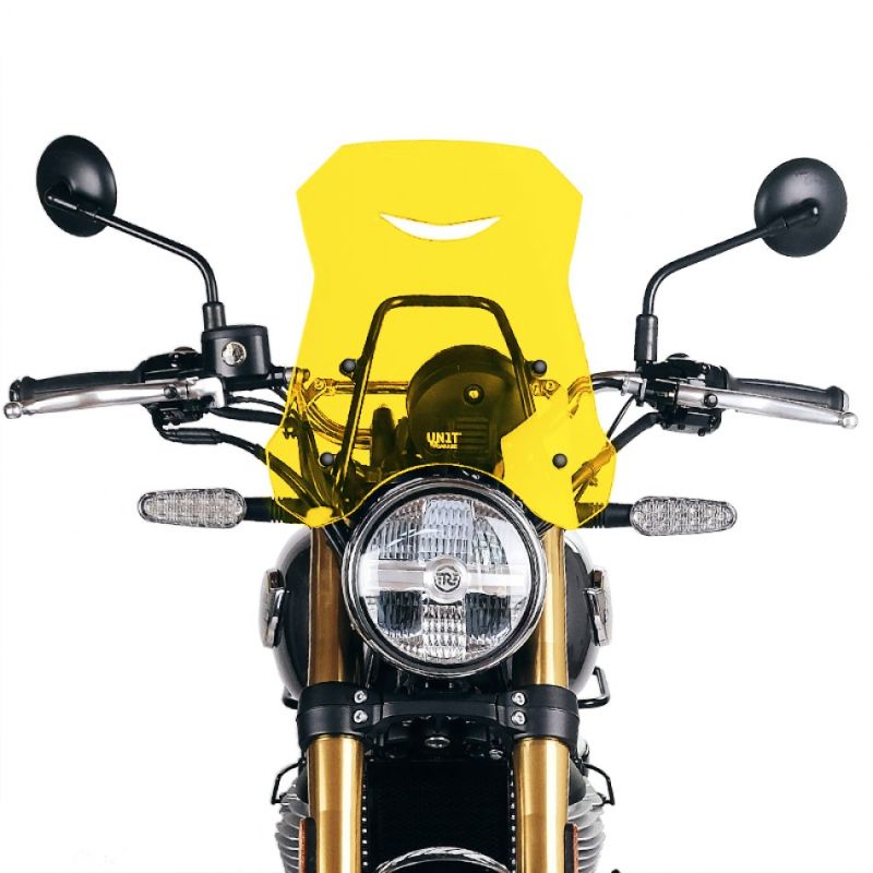 Bulle avec support GPS Royal Enfield Bear 650, Hunter 350 - Unit Garage Yellow