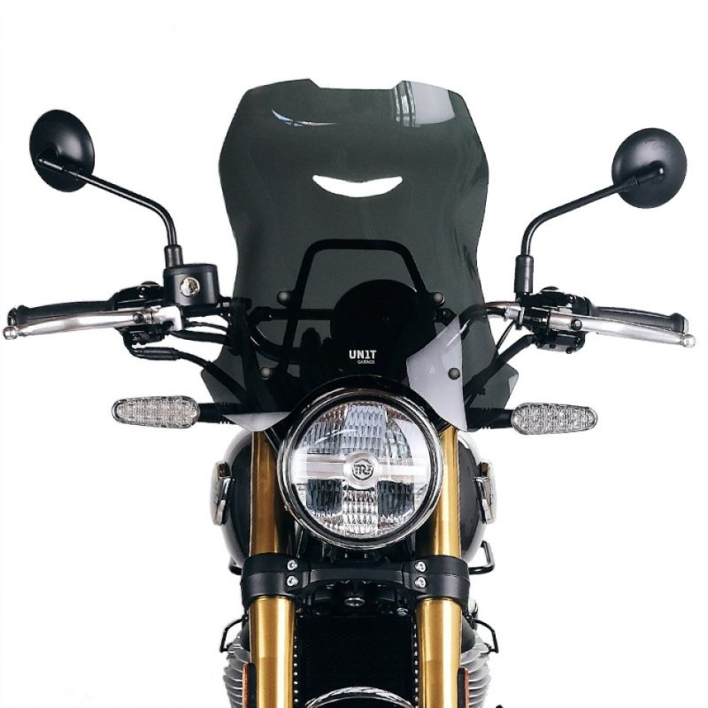 Bulle avec support GPS Royal Enfield Bear 650, Hunter 350 - Unit Garage XL Smoke