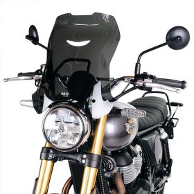 Bulle avec support GPS Royal Enfield Bear 650, Hunter 350 - Unit Garage XL Smoke