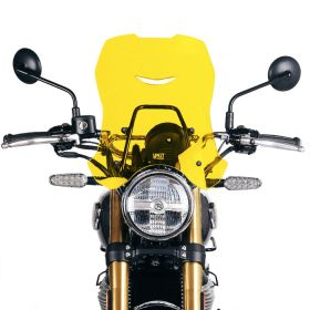 Bulle avec support GPS Royal Enfield Bear 650, Hunter 350 - Unit Garage XL Yellow
