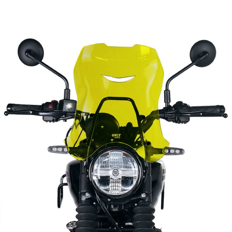 Bulle jaune avec support GPS Royal Enfield Guerrilla 450 - Unit Garage 3852XL_YE
