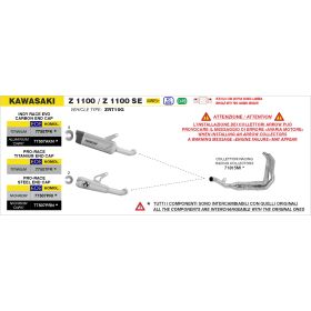 Silencieux homologué Kawasaki Z1100 (2025+) Arrow 77507PK