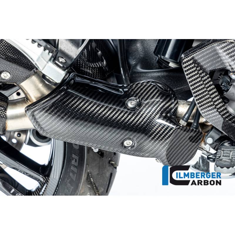 Protection thermique d'échappement inférieure brillante BMW R1300R / R1300RS - Ilmberger Carbon -  CG.AHS.012.R23GS