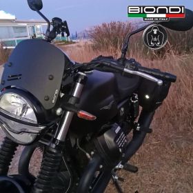 Bulle Sport Caffe Guzzi V7 III / V7 IV / V9 (16-25) - Biondi Noir Satiné - 8010392