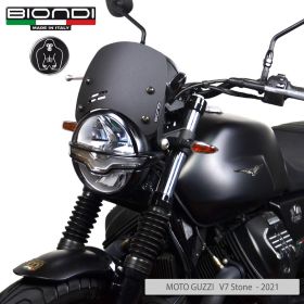 Bulle Sport Caffe Guzzi V7 III / V7 IV / V9 (16-25) - Biondi Noir Satiné - 8010392