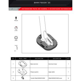 Patin de béquille BMW F900R et F900XR (2025-) Puig 22462N