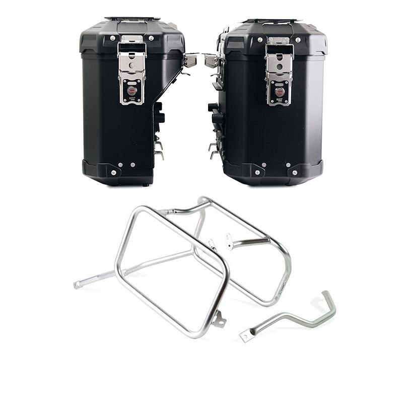 Kit Valises Aluminium Atlas (39L+32L) & Supports Inox - Triumph 1200 XC / XE/ X / XE - UNIT GARAGE
