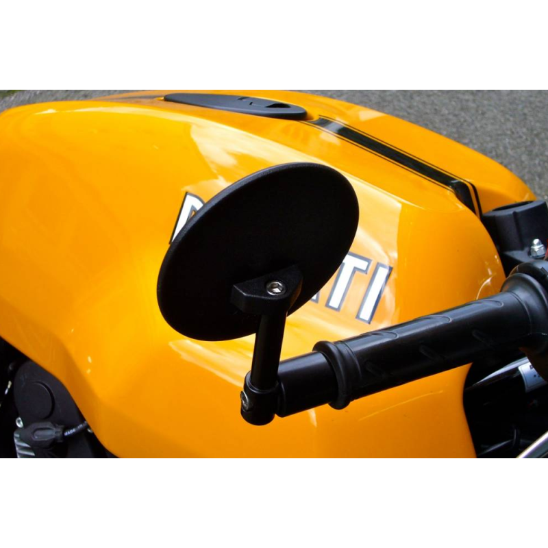 Qualité Noir Embout Guidon Moto Rétroviseur Bleu Tinté Verre Compatible avec 99% des Motos